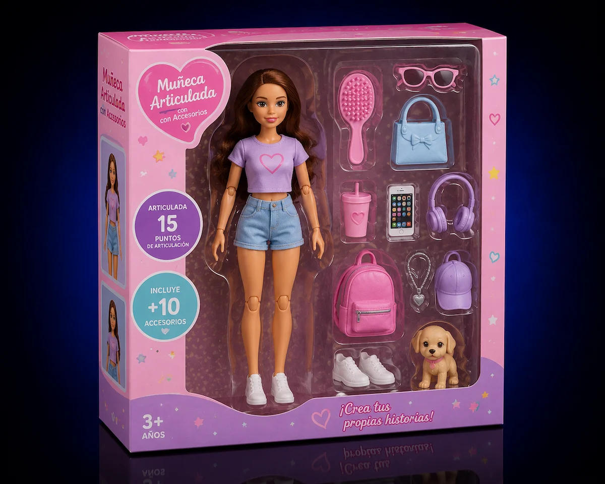 Muñeca Articulada con Accesorios